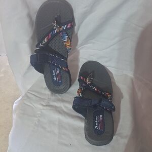 Skechers Kids' Navy and Multicolor Strap Sandals